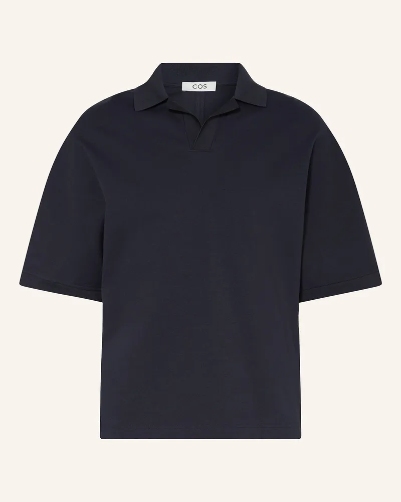 COS Jersey-Poloshirt Relaxed Fit Dunkelblau