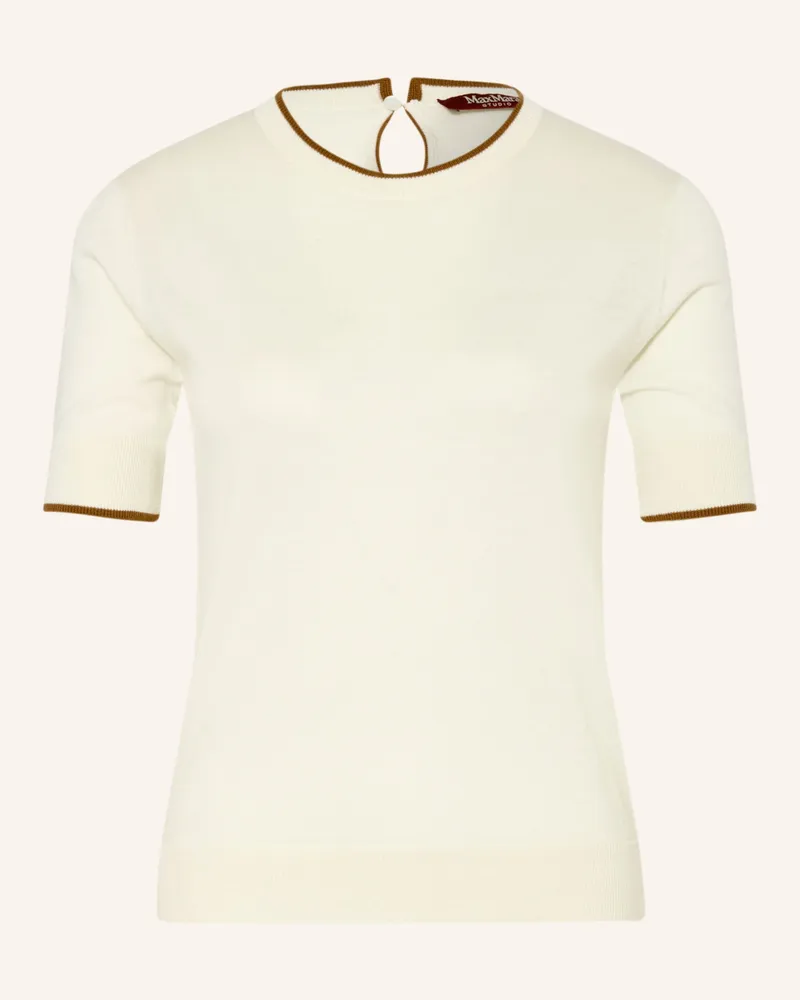 Max Mara Strickshirt Agenda Mit Seide weiss Ecru