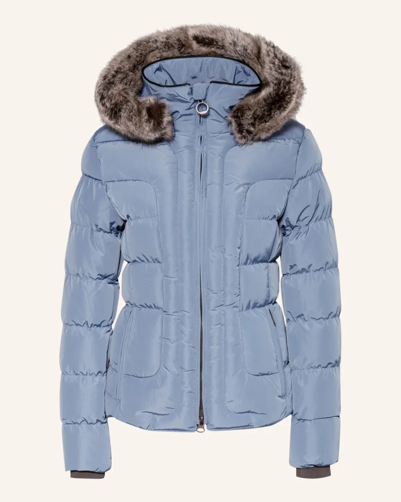 Wellensteyn Steppjacke ASTORIA SHORT mit abnehmbarem Kunstfell Hellblau