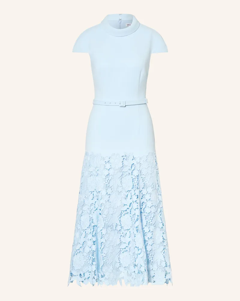 Self-Portrait Kleid Mit Spitze blau Hellblau
