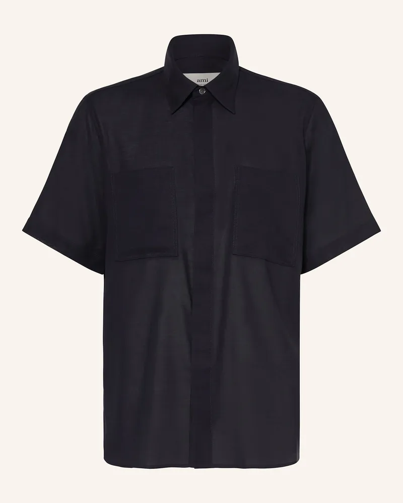 AMI Paris Resorthemd Regular Fit blau Dunkelblau