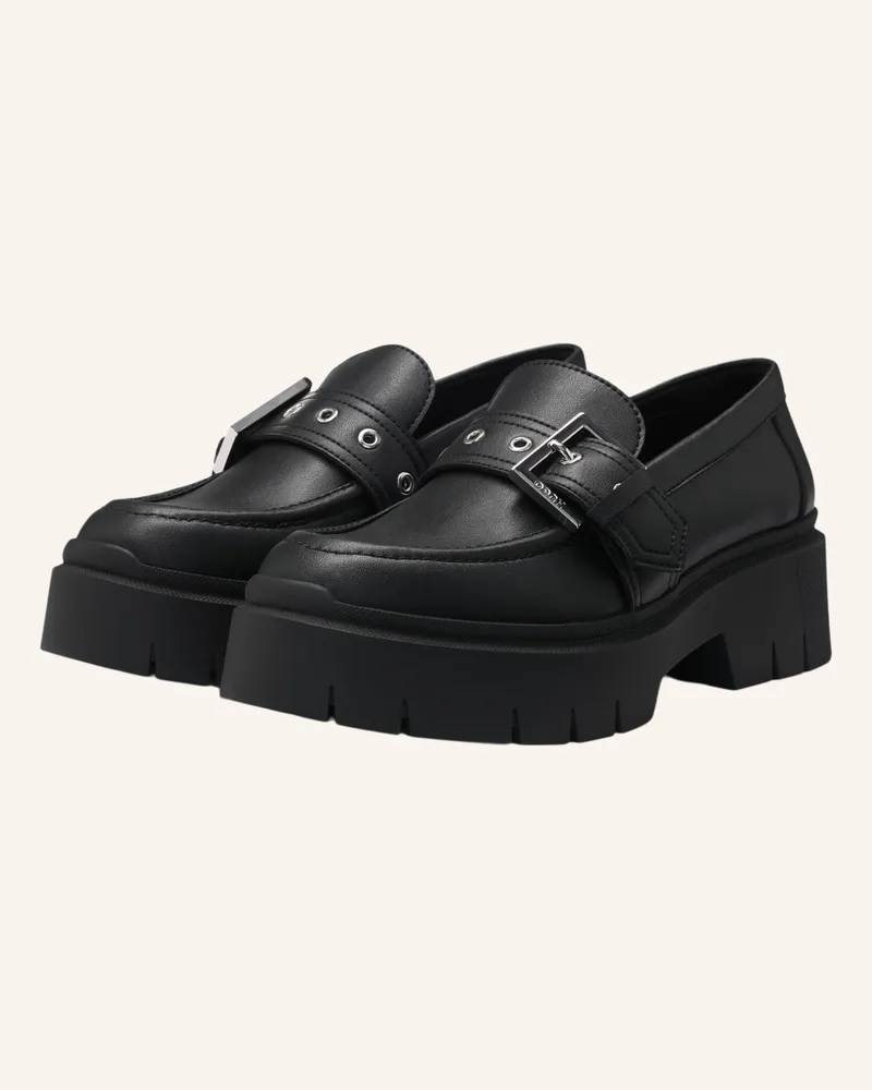 HUGO BOSS Flacher Schuh KRIS_LOAFER_BKCLT Schwarz