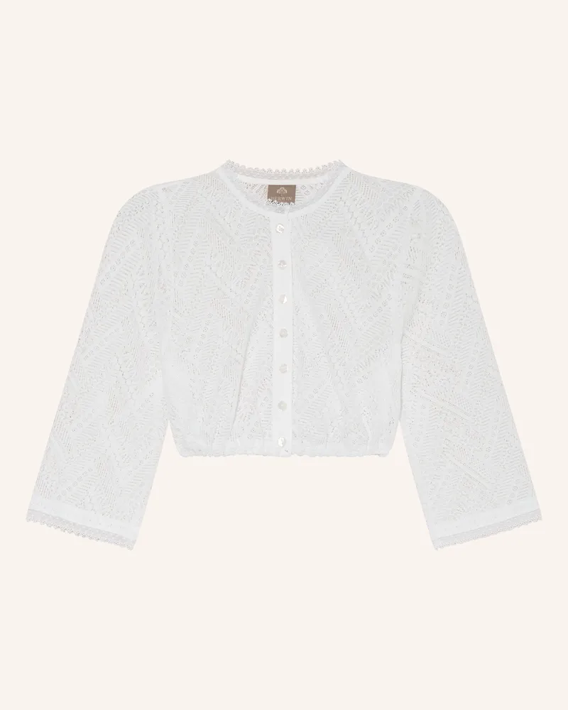 Berwin & Wolff Dirndlbluse Aus Spitze Mit 3/4-Arm weiss Weiss