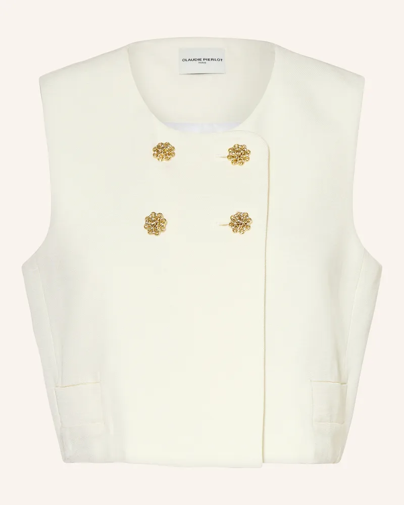 Claudie Pierlot Cropped-Blazerweste Ecru
