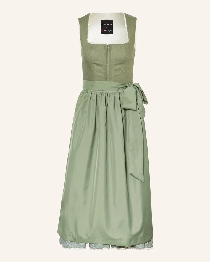 KINGA MATHE Dirndl Conny Aus Leinen gruen Oliv