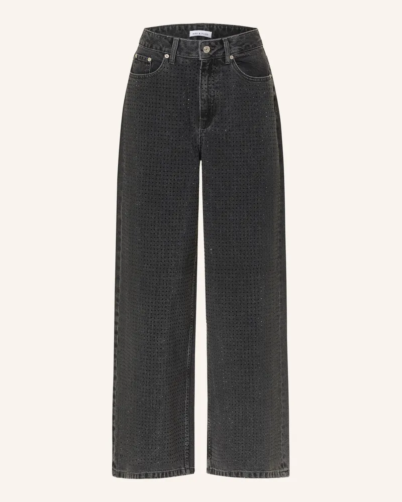 Mrs & HUGS Jeans Mit Schmucksteinen schwarz Black
