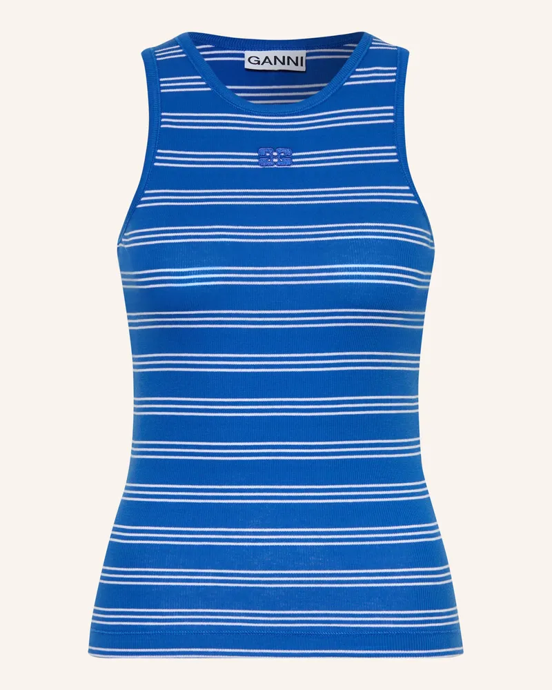Ganni Top blau Blau