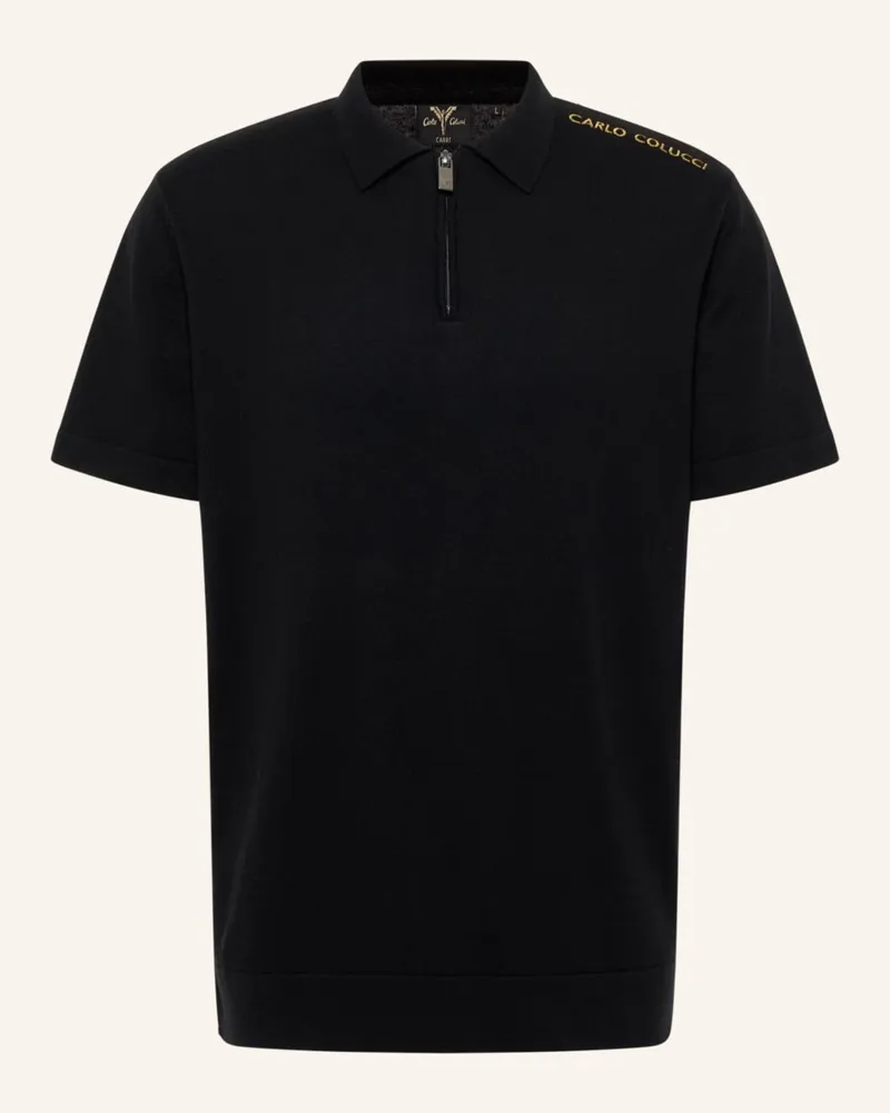 Carlo Colucci Poloshirt - Carat DIPIERRO Schwarz