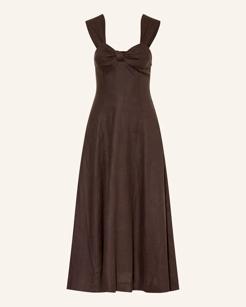Faithfull The Brand Leinenkleid Pallida braun Dunkelbraun