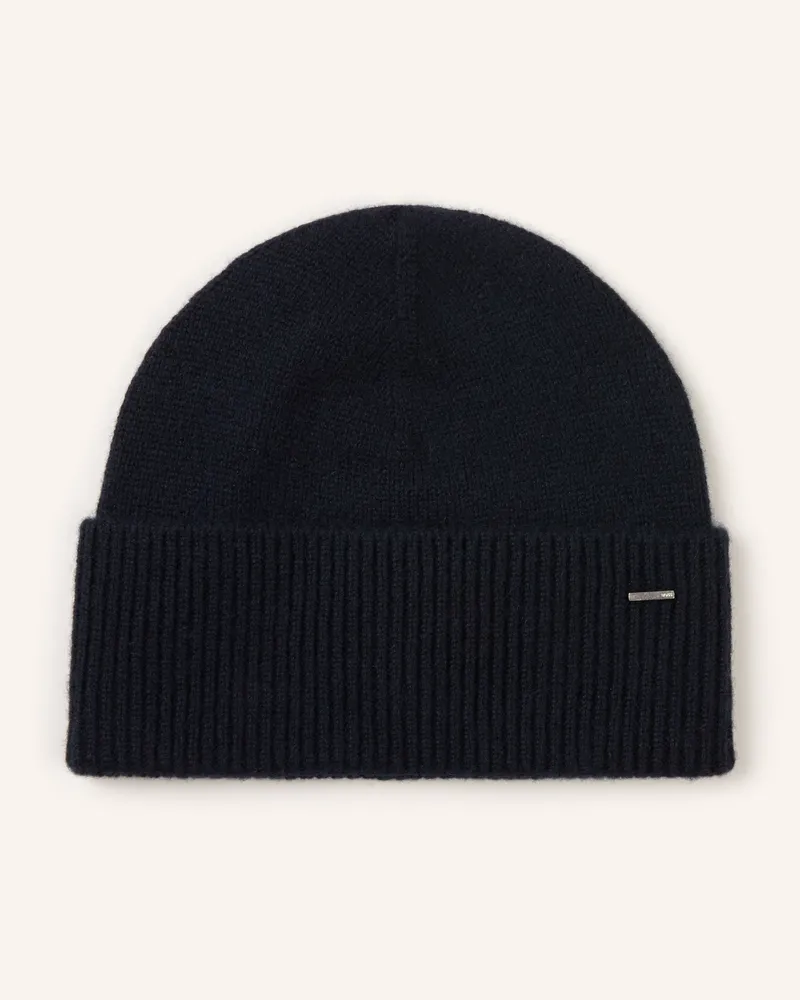 HUGO BOSS Mütze Aus Cashmere blau Dunkelblau