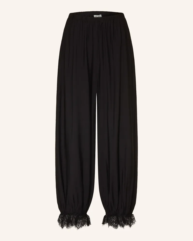 ICHI Hose Ihtullan Mit Spitze schwarz Schwarz