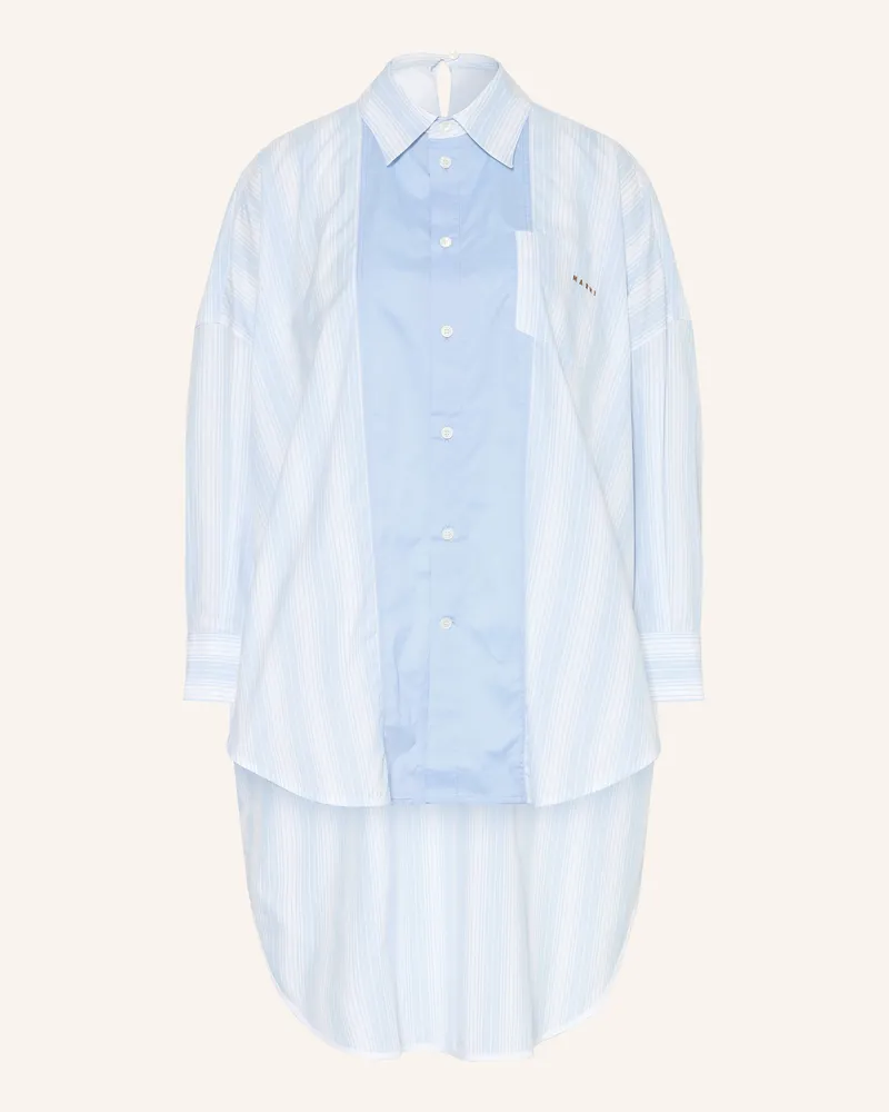 Marni Oversized-Hemdbluse blau Hellblau