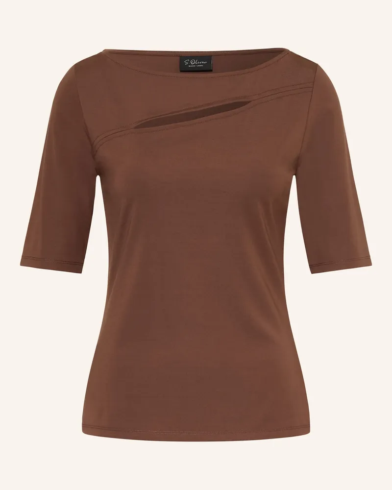 S.Oliver T-Shirt Mit Cut-Out braun Dunkelbraun
