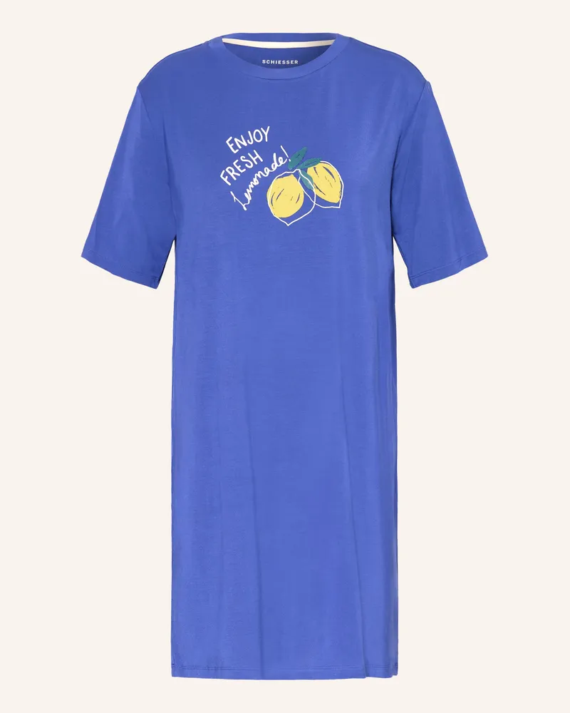 Schiesser Nachthemd blau Blau