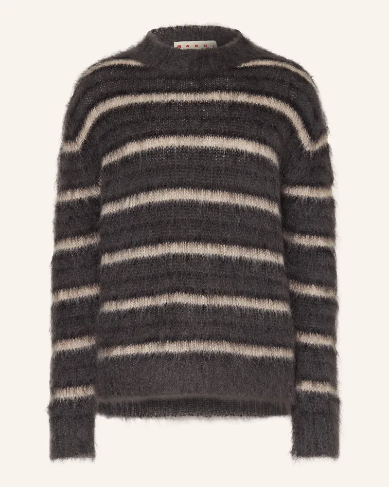 Marni Mohair-Pullover grau Dunkelgrau