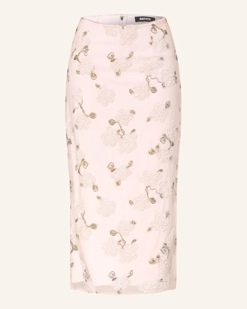 ROTATE Birger Christensen Mesh-Rock Mit Schmucksteinen rosa Hellrosa