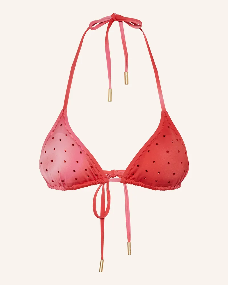 GOLDBERGH Triangel-Bikini-Top JOIE mit Schmucksteinen Rot