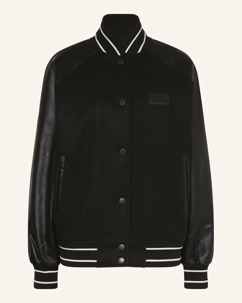 Tommy Hilfiger College-Jacke Im Materialmix schwarz Schwarz