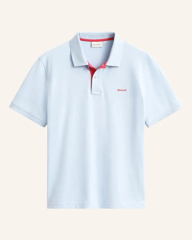 Gant Piqué-Poloshirt blau Hellblau
