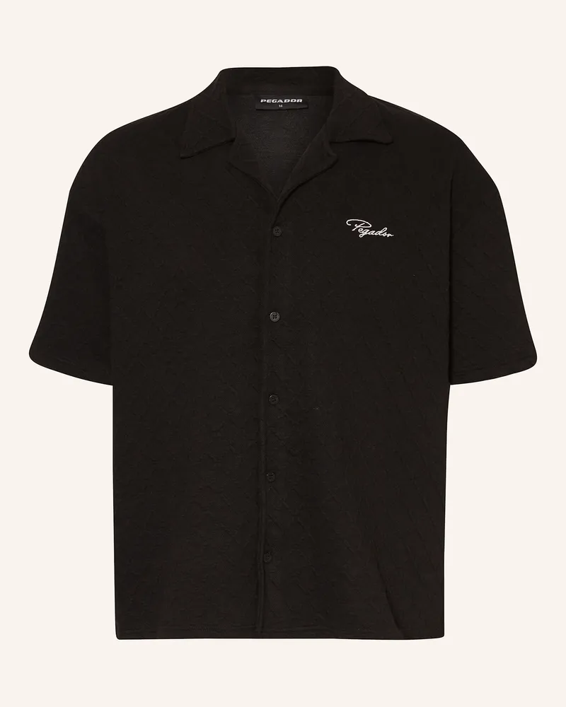 PEGADOR Kurzarm-Hemd Jovren Comfort Fit schwarz Schwarz