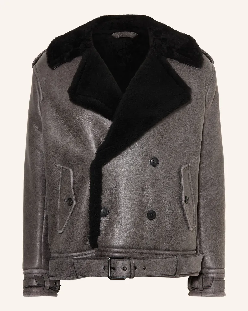 HUGO BOSS Lederjacke Leif schwarz Schwarz