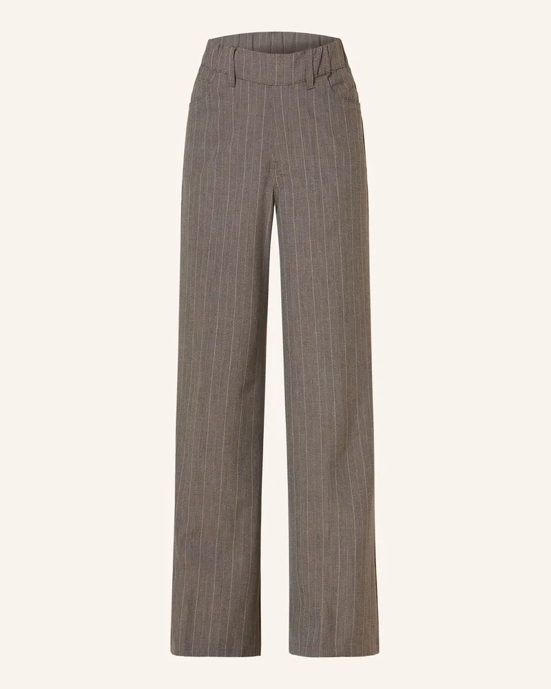 Mrs & HUGS Marlenehose beige Taupe