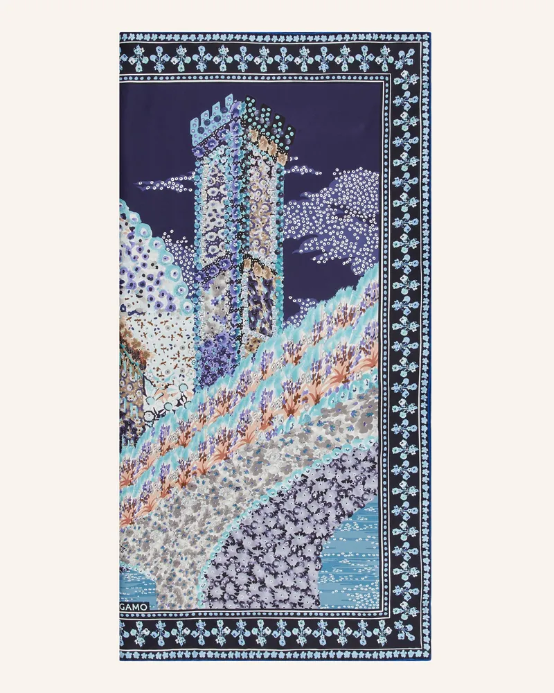 Ferragamo Seidentuch blau Dunkelblau