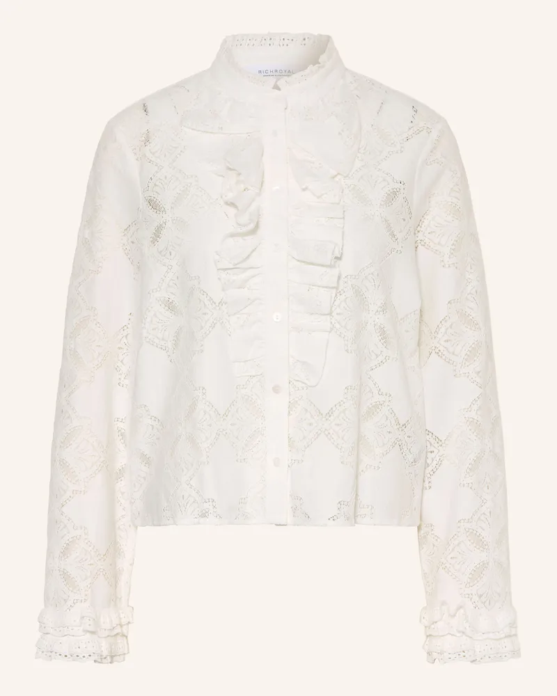 Rich&Royal Blusenshirt Aus Lochspitze Mit Rüschen weiss Weiss