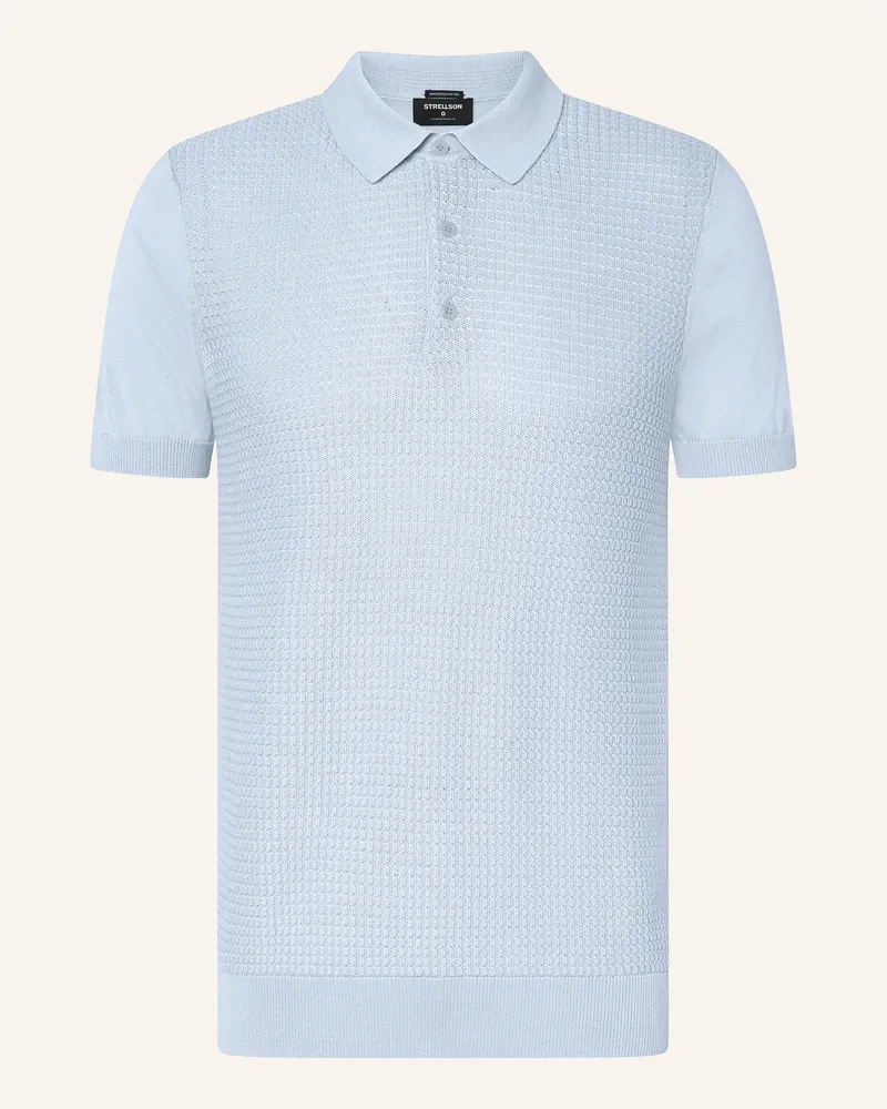 Strellson Strick-Poloshirt Adrian blau Hellblau