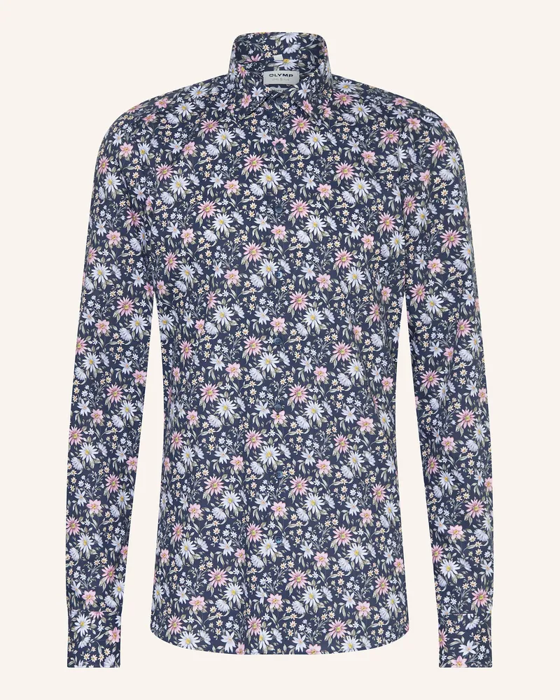 Olymp Hemd Level Five body fit mit extralangem Arm Dunkelblau