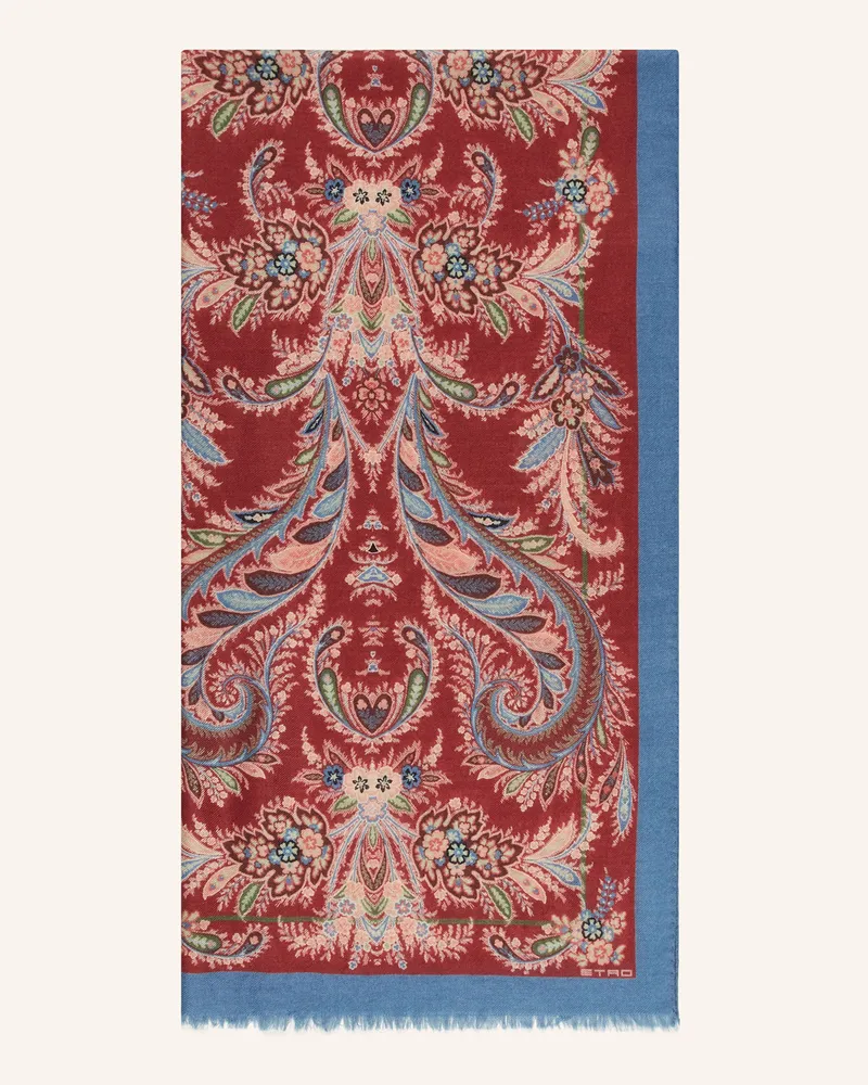 Etro Schal mit Cashmere und Seide Rot
