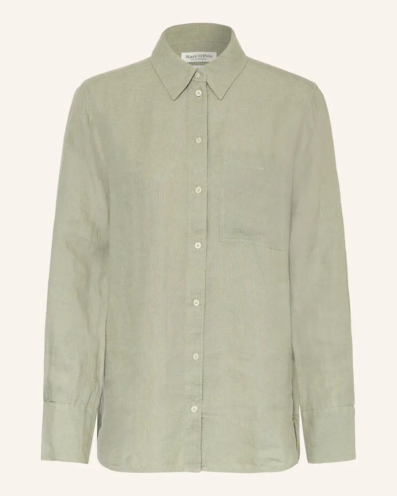 Marc O'Polo Hemdbluse aus Leinen Hellgrün