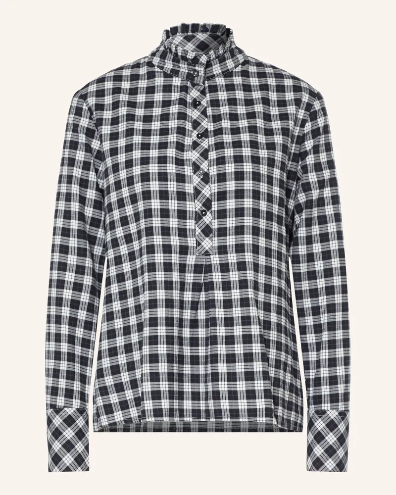 lilienfels Blusenshirt Mit Rüschen schwarz Schwarz