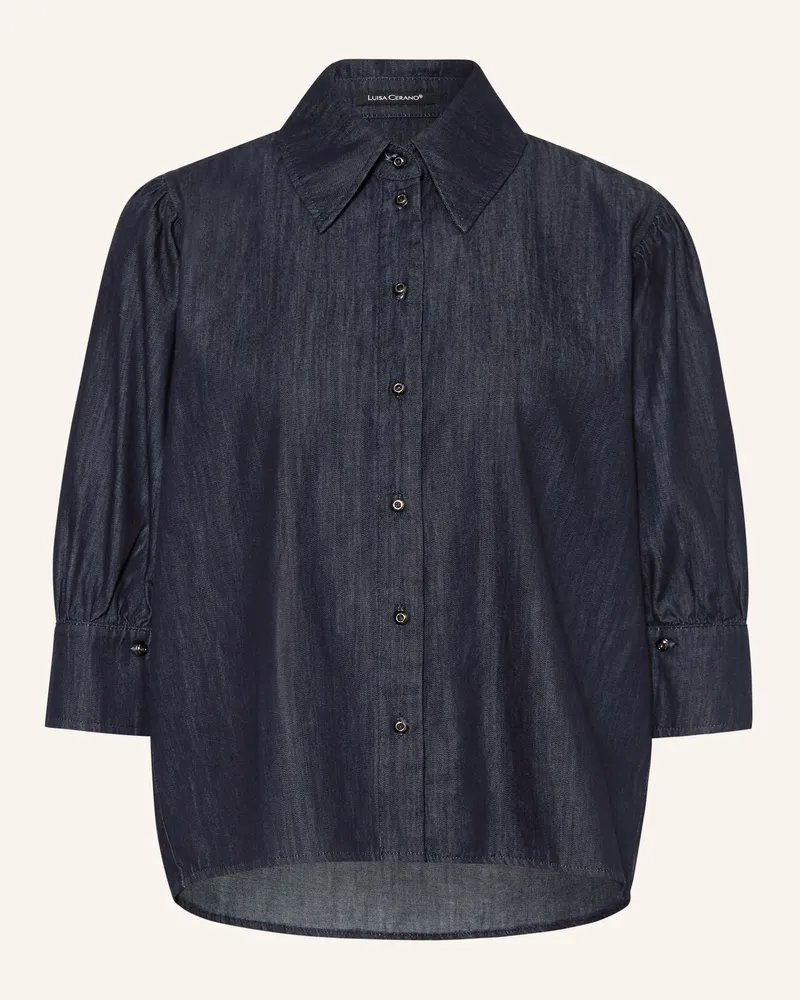 Luisa Cerano Jeansbluse Mit 3/4-Arm blau Dunkelblau