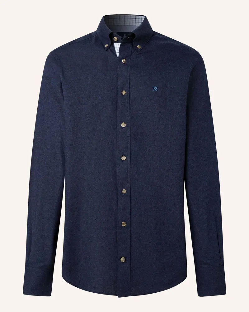Hackett Freizeithemd Flannel Multi Trim blau Blau
