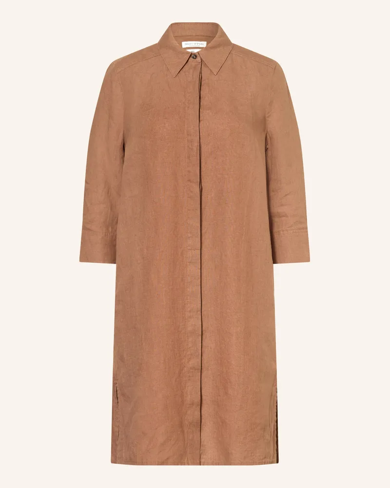 Marc O'Polo Hemdblusenkleid Aus Leinen braun Braun