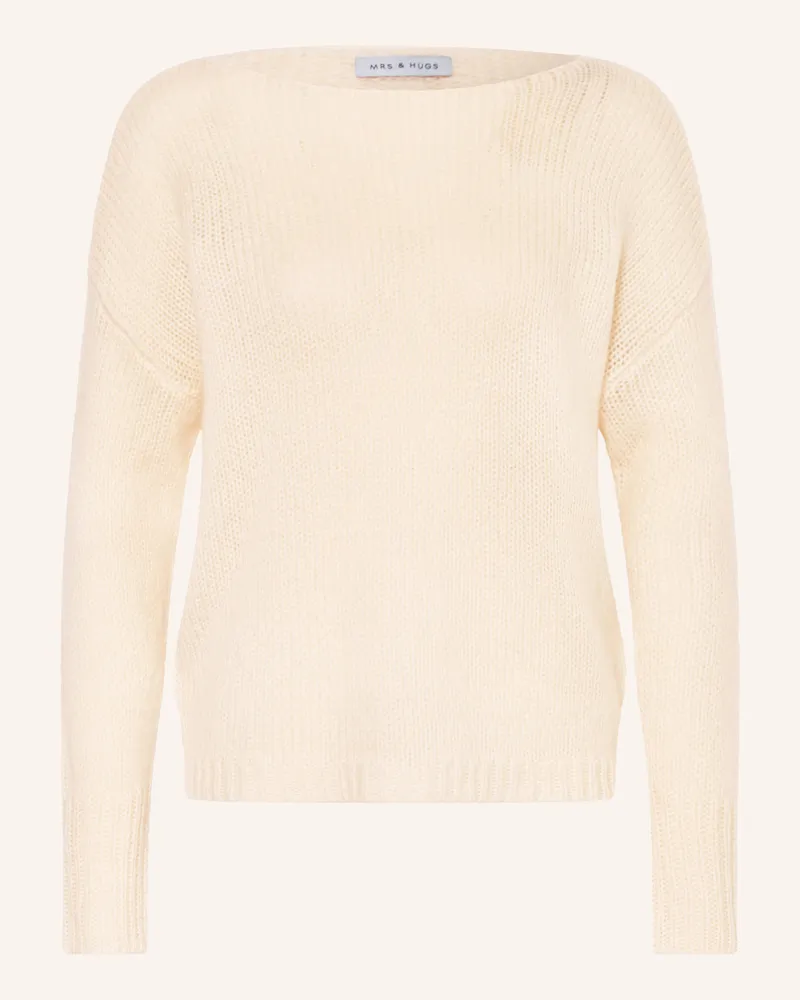 Mrs & HUGS Cashmere-Pullover Ecru