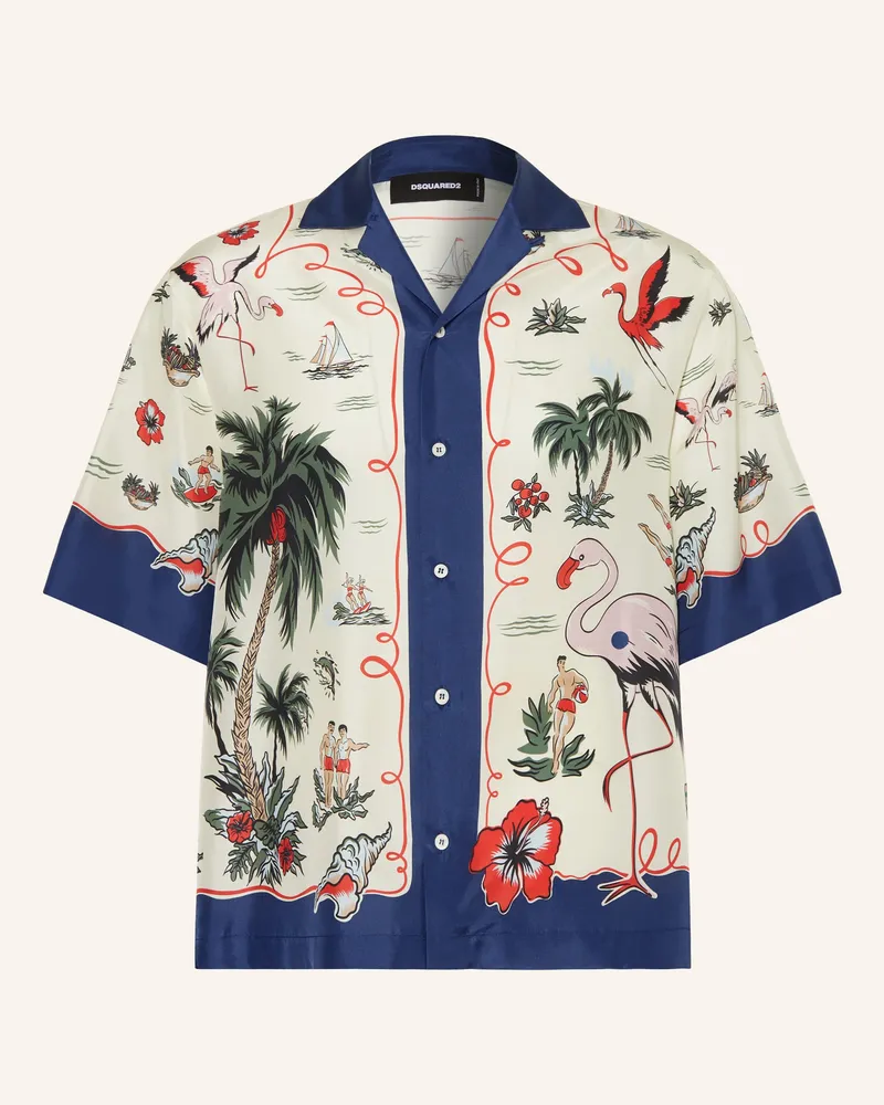 Dsquared2 Kurzarm-Hemd Aus Seide beige Creme