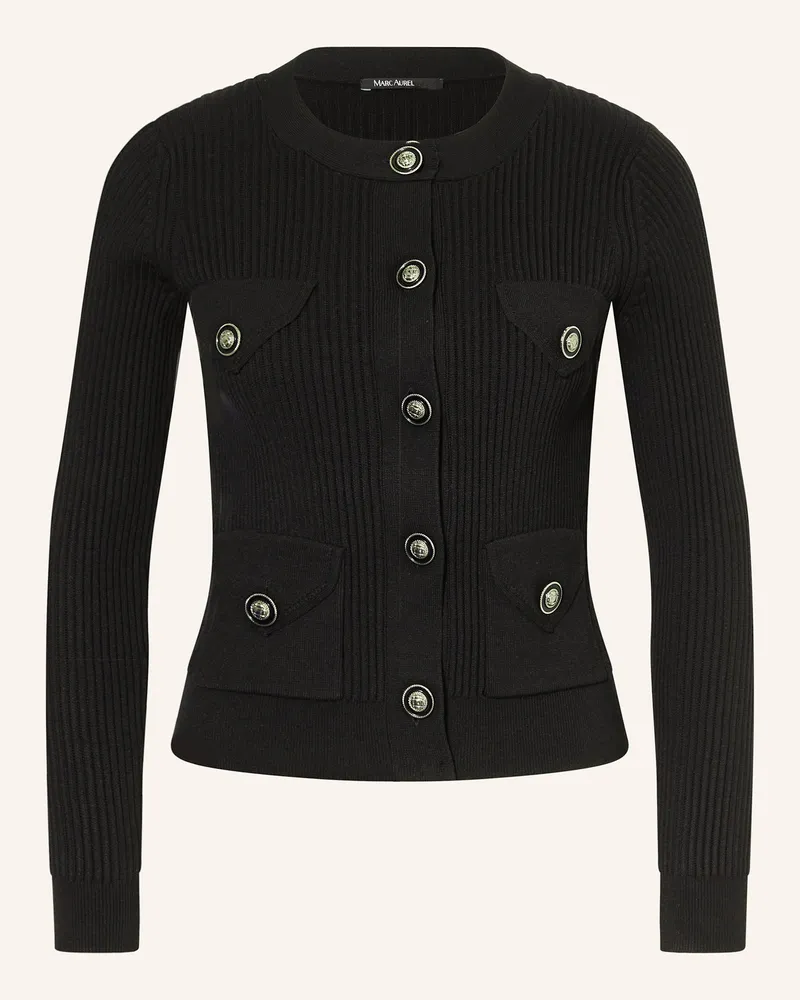 MARC AUREL Strickjacke schwarz Schwarz