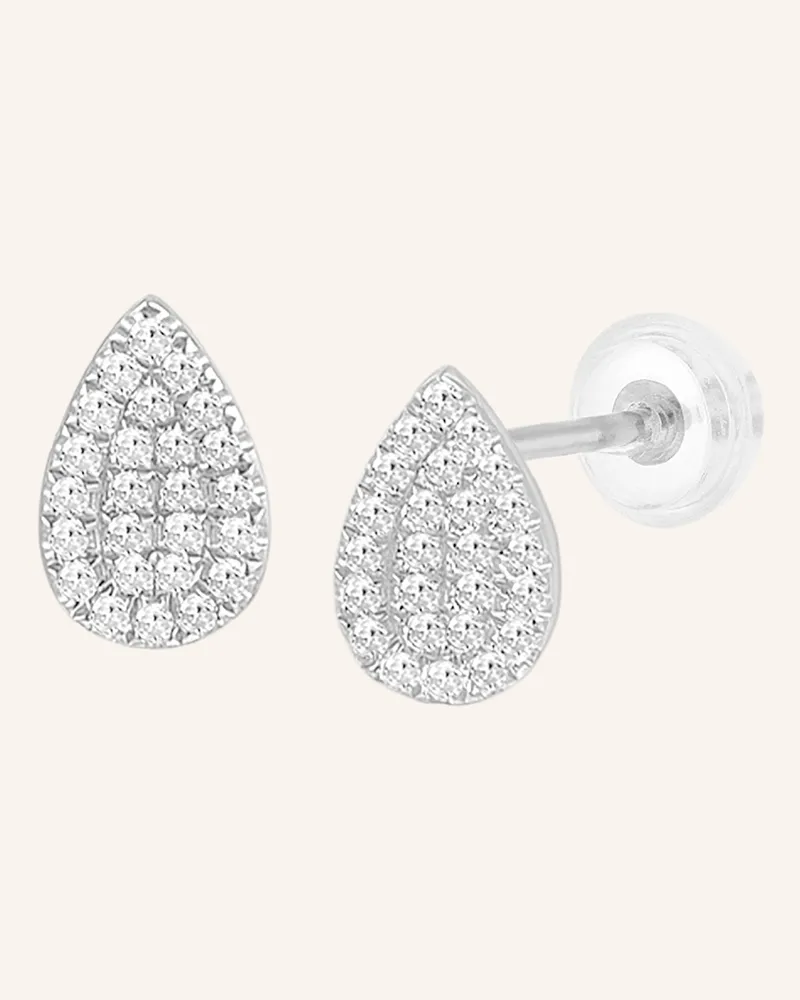 Leaf Ohrstecker Drops Aus 18 Karat Weißgold Mit Diamanten silber Weissgold