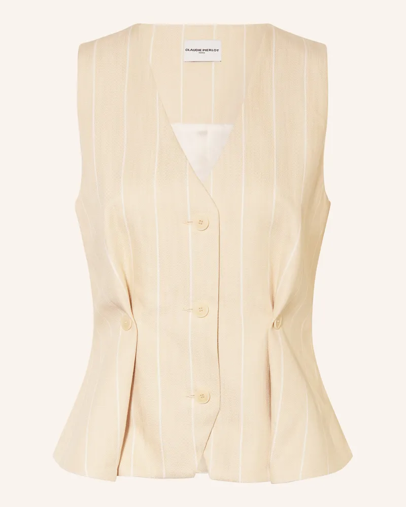 Claudie Pierlot Blazerweste mit Leinen Beige
