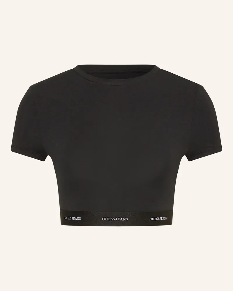 Guess Cropped-Shirt Schwarz