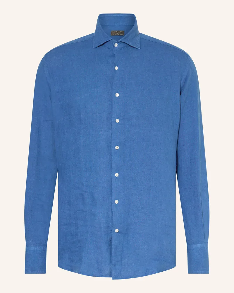 Artigiano  Leinenhemd Classic Fit Blau