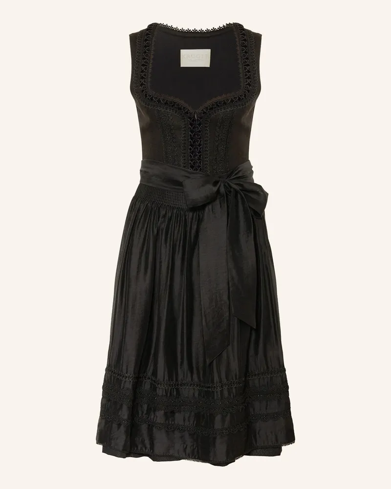 Krüger Dirndl VERITY mit Leinen und Spitze Schwarz