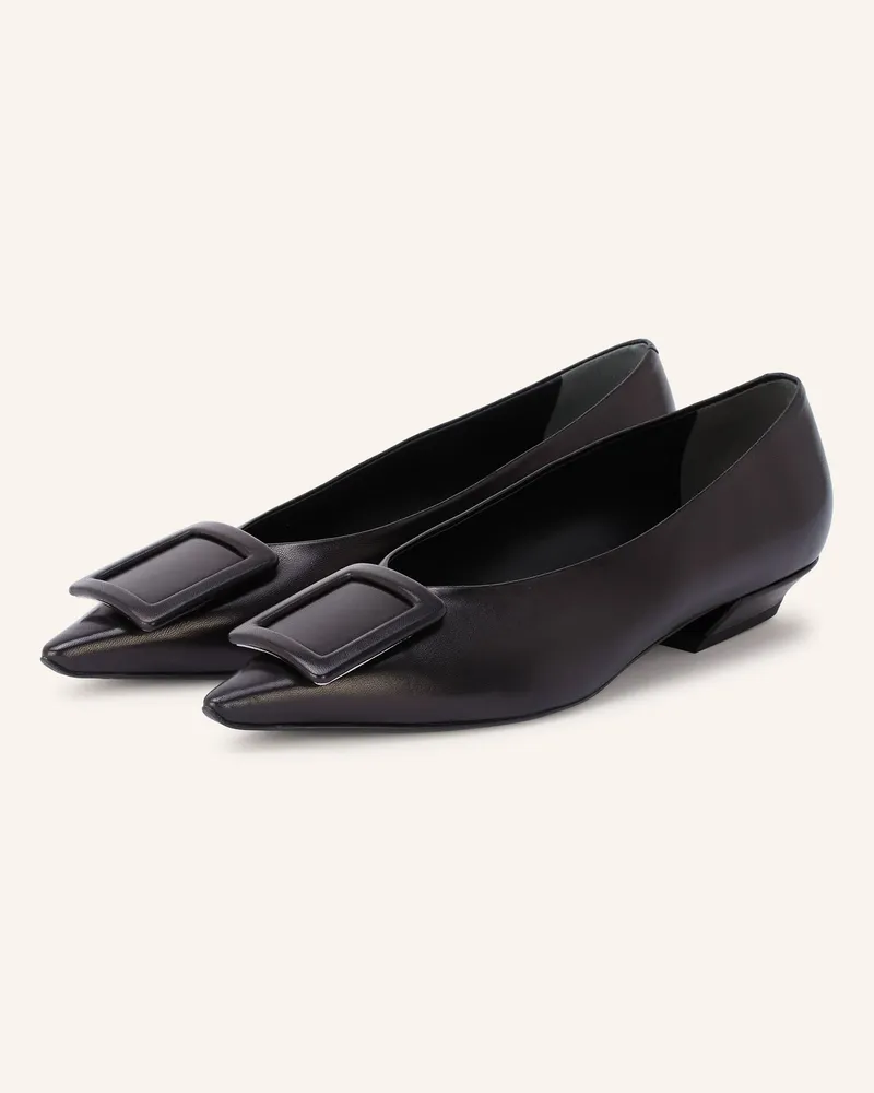 Roger Vivier Ballerinas Viv' In The City schwarz Schwarz