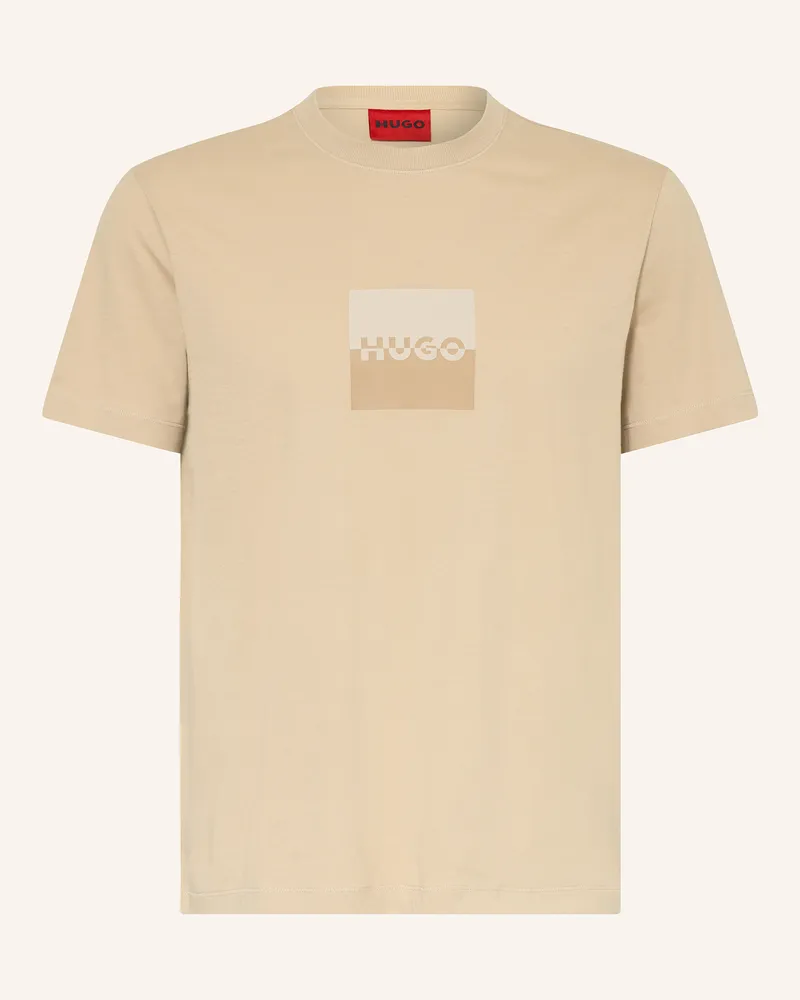 HUGO BOSS T-Shirt DUSPLIT Hellbraun