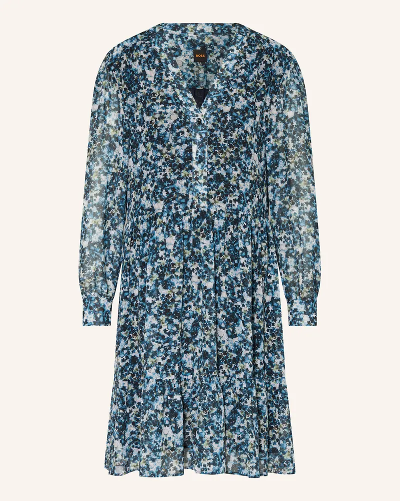 HUGO BOSS Kleid DIMETA mit Rüschen Blau