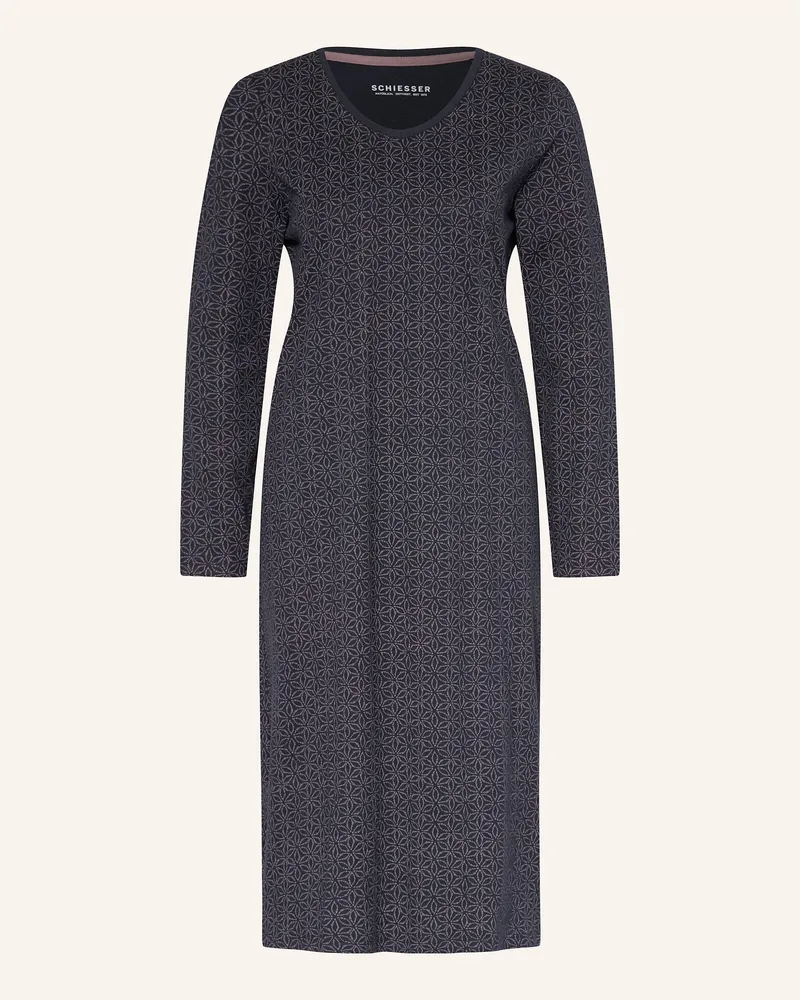 Schiesser Nachthemd Comfort Essentials blau Dunkelblau