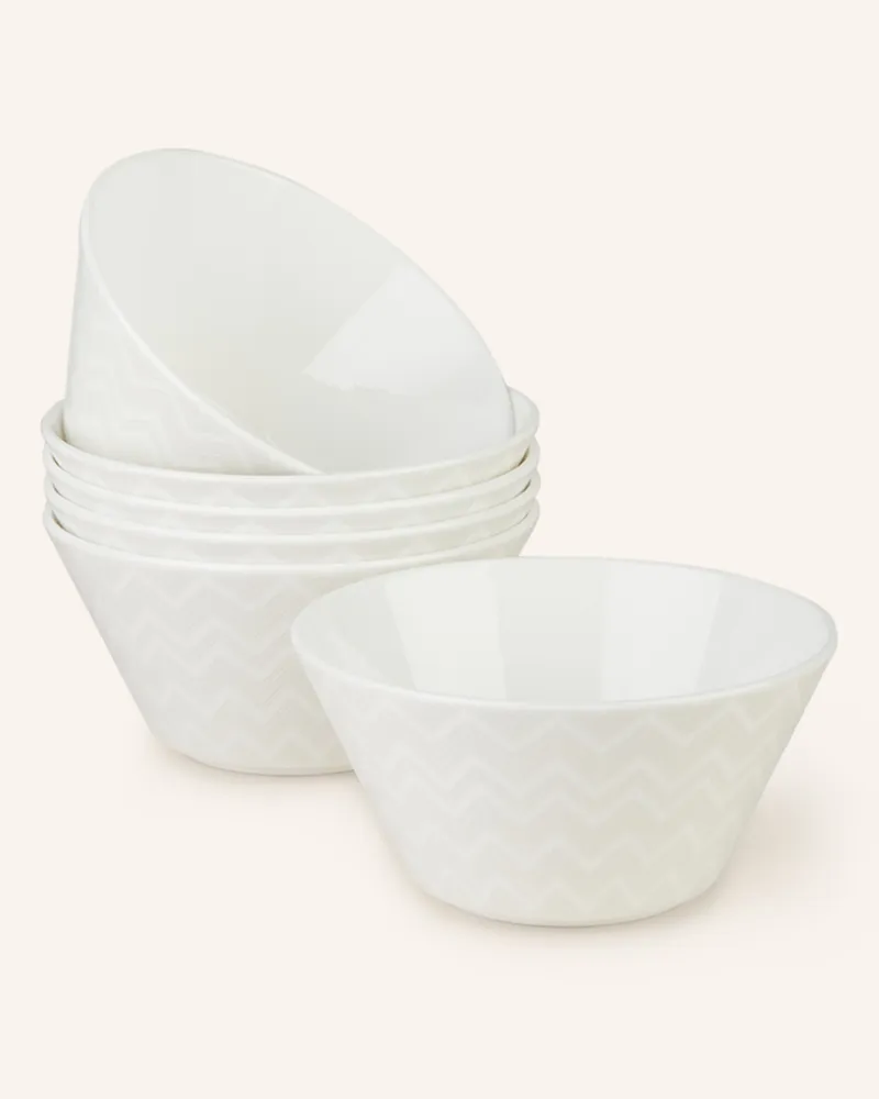 Missoni Home 6er-Set Schalen ZIG ZAG Creme