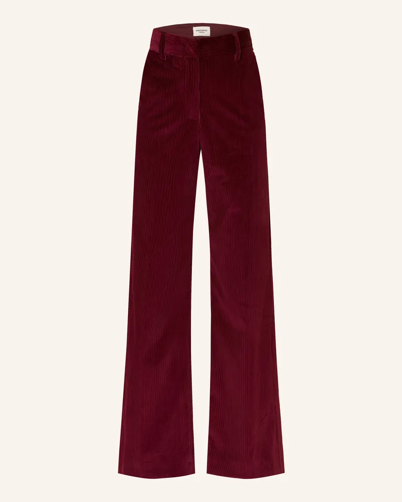 Max Mara Marlenehose Tania Aus Cord rot Dunkelrot